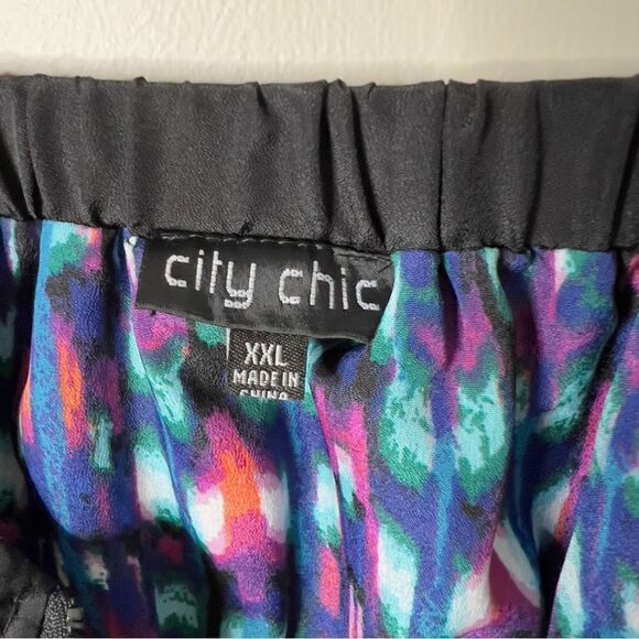 City Chic Sleeveless Multicolor 1/2 Front Zip Dress Size XXL - Picture 3 of 10